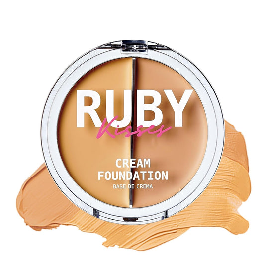 Ruby Kisses 3D Face Creator: Long-Lasting Cream Foundation & Concealer, Medium-Full Coverage, Non-Greasy - Wrens and Roses